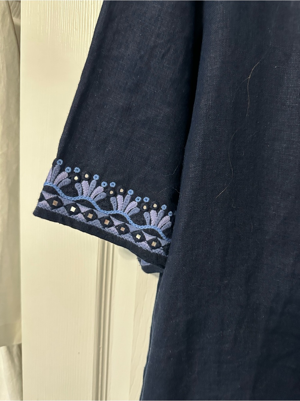 Chico's Navy Blue Embroidered Mini Dress - Picture 5 of 6